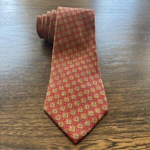 Salvatore Ferragamo Maroon Butterfly and Floral Motif  Tie